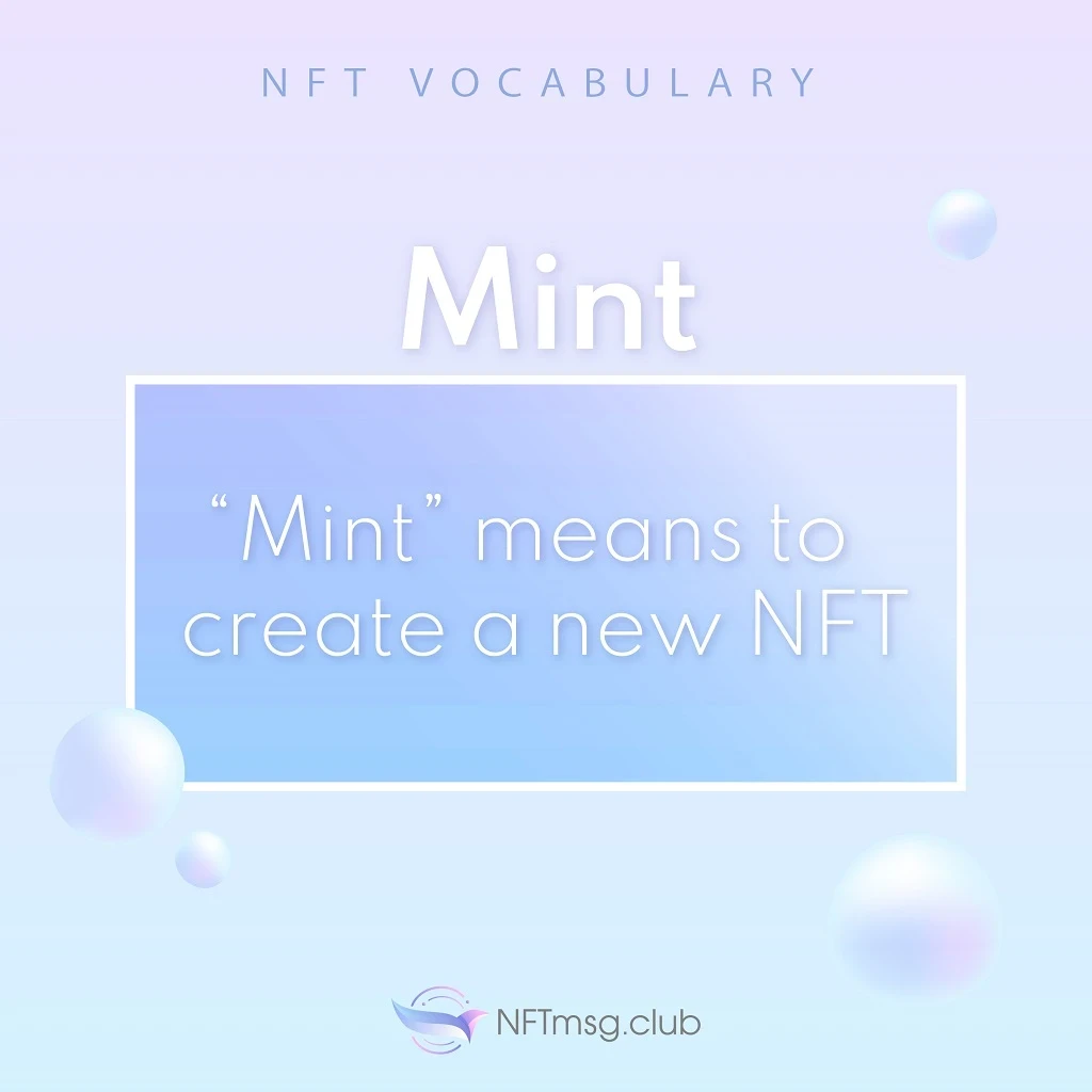 Mint means to create a new NFT