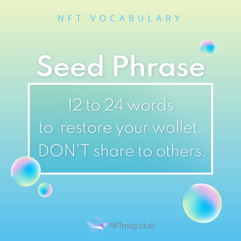 12 to 24 words to restore your wallet. DON't share to others