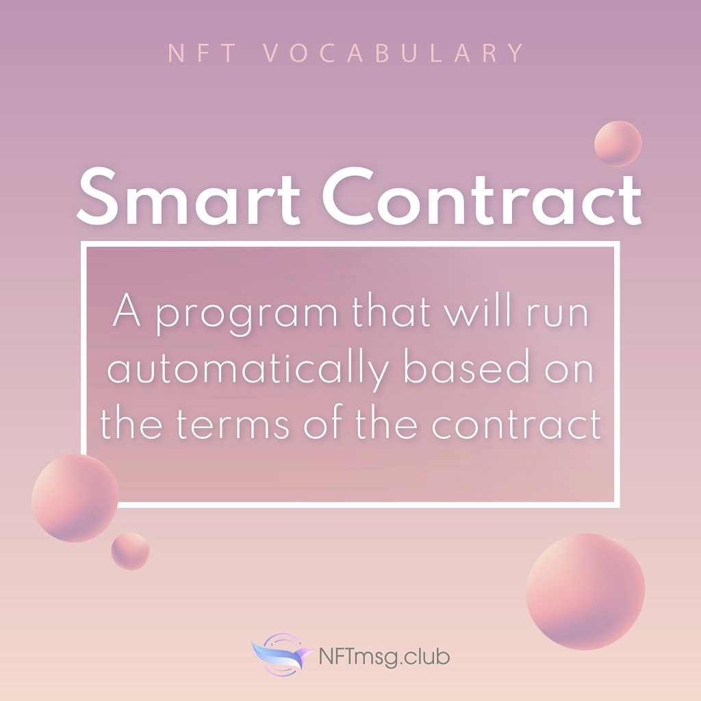 Smart contract is a program that will run automatically based on the terms of the contract.